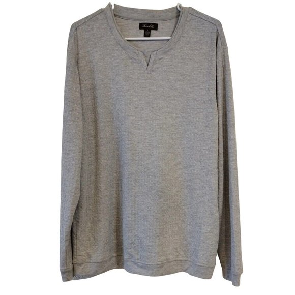 Tasso Elba Mens Large Gray Waffle Texture Shirt - Picture 1 of 6